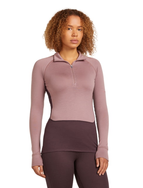 Icebreaker Merino 260 ZoneKnit Long Sleeve Half Zip Thermal Top - Women's Java/Summit/CB Small