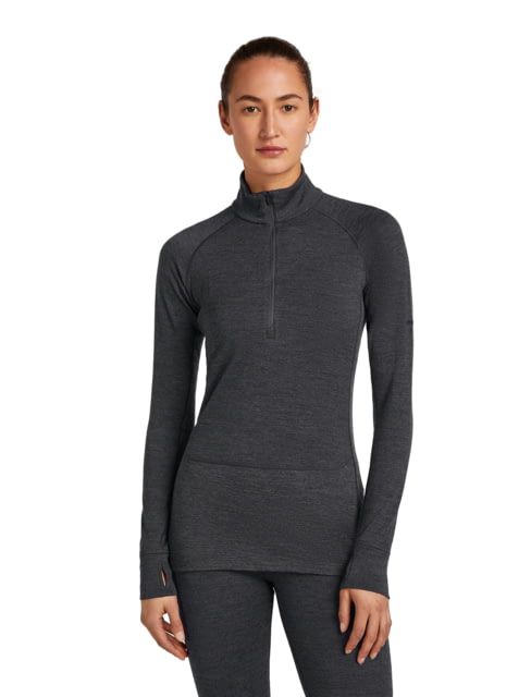 Icebreaker Merino 260 ZoneKnit Long Sleeve Half Zip Thermal Top - Women's Jet HTHR Large