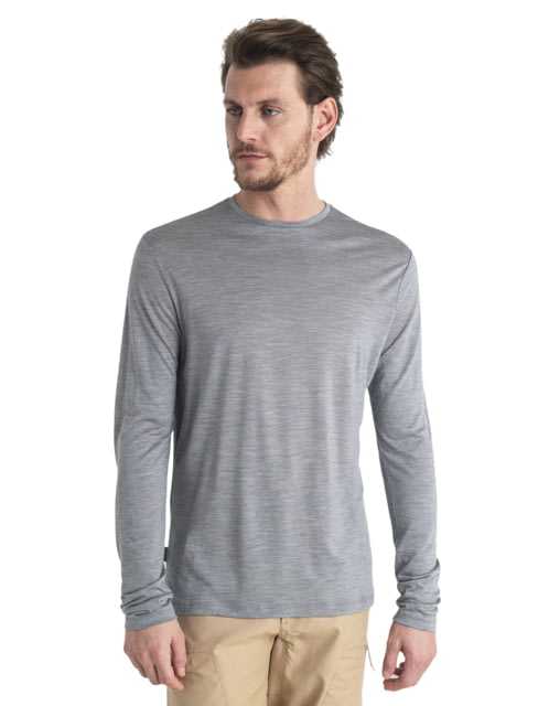 Icebreaker Merino Blend 125 Cool-Lite Sphere Long Sleeve Tee - Men's Metro HTHR Large