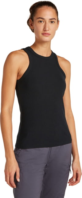 Icebreaker Merino Blend Rib Lotus Tank - Women's Black Medium