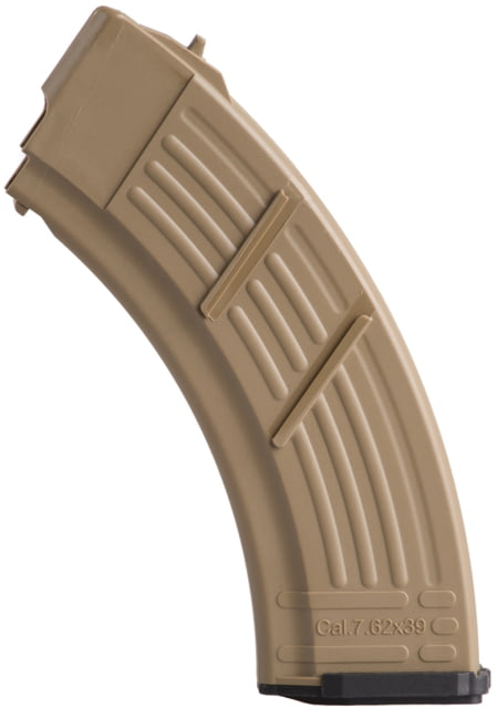 Defense AK-47 7.62X39 30 Round Polymer Rifle Magazine W/ Integrated Metal Catch FDE 30 Ammo