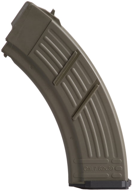  Defense AK-47 7.62X39 30 Round Polymer Rifle Magazine W/ Integrated Metal Catch OD Green 30 Ammo