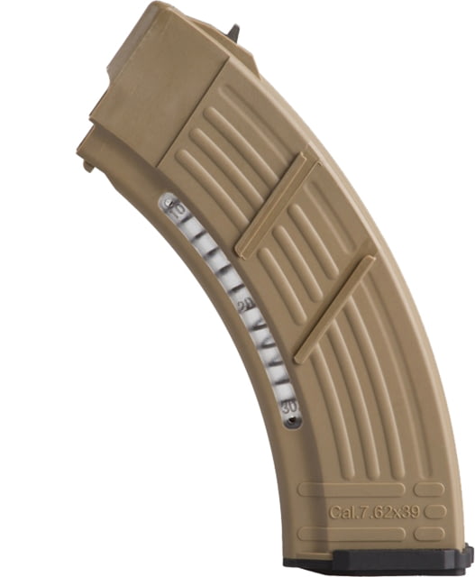  Defense AK-47 7.62X39 30 Round Polymer Rifle Magazine W/ Window FDE 30 Ammo