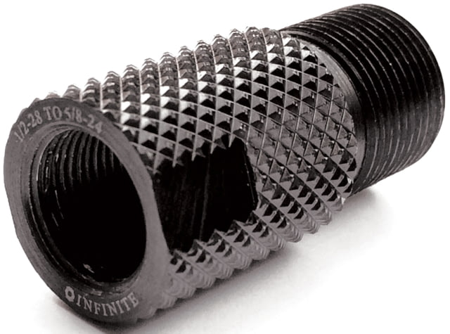 Infinite Product Solutions 1/2-28 - 5/8-24 Thread Adapter Black Knurled - Infinite Product Solutions