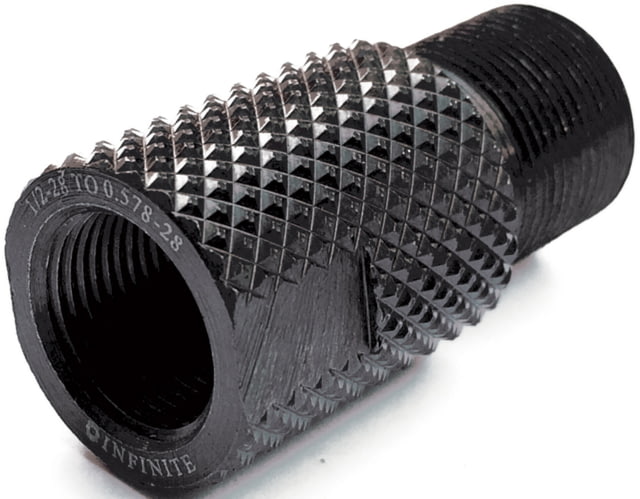Infinite Product Solutions  - .578-28 RH Thread Adapter Black Knurled - Infinite Product Solutions