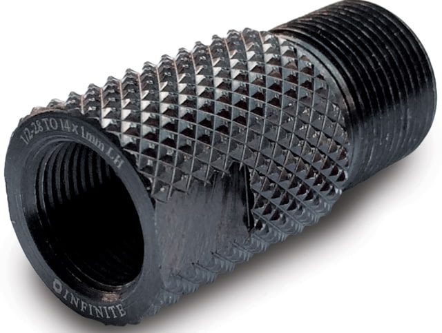 Infinite Product Solutions  - M14 x 1 LH Thread Adapter Black Knurled - Infinite Product Solutions