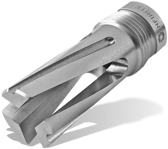 Infinite Product Solutions Gen 1 QD 3-Prong Flash Hider .223 Remington/5.56x45mm NATO/.22 Hornet/17 Hornady Magnum Rimfire  Natural Stainless - Infinite Product Solutions