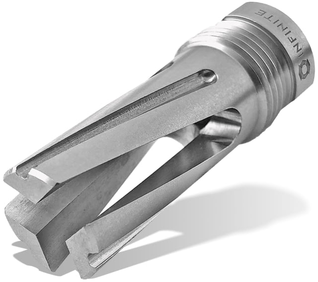 Infinite Product Solutions Gen 1 QD 3-Prong Flash Hider 9mm Luger  Natural Stainless Steel - Infinite Product Solutions