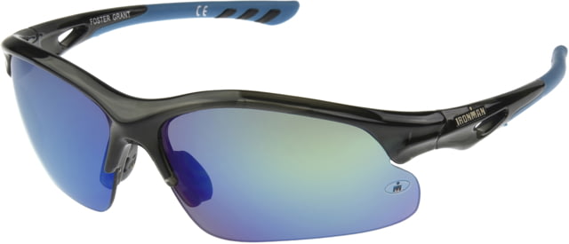 Ironman Ambition Sunglasses Crystal Dark Grey Frame Smoke With Citroen And Turquoise Revo Lens - Ironman