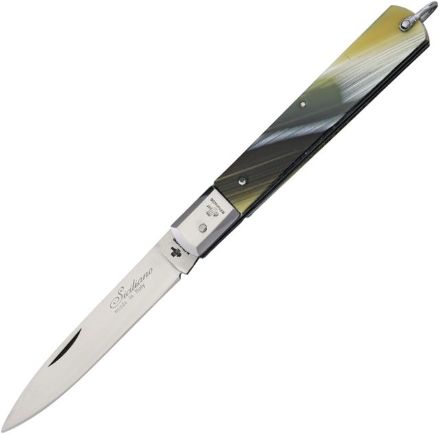 Italian Custom Knives Siciliano Tutto Folding Knife3.625inStainless SteelImitation Buffalo Horn Handle  SSH - Italian Custom Knives
