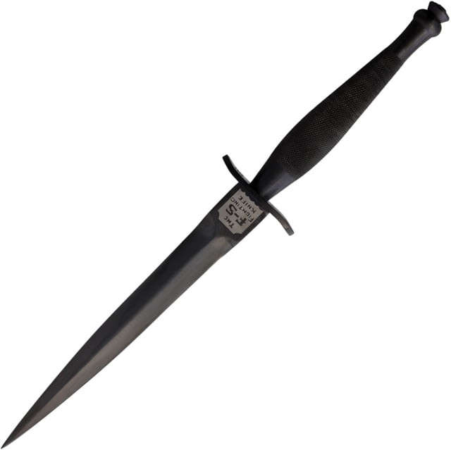 J. Adams Sheffield England Commando Dagger 12in Overall 7in Black Double Edge Stainless Dagger Blade Black Textured Stainless Handle SHE029 - J. Adams Sheffield England