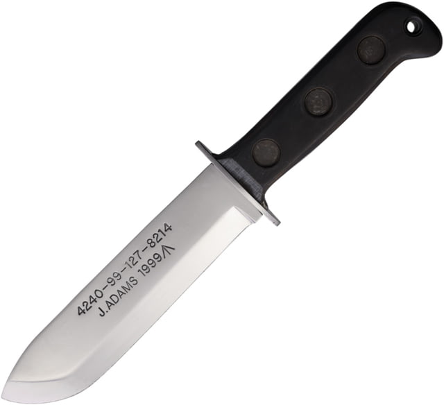 J. Adams Sheffield England MOD Pattern Survival Knife Fixed Blade Knives 7in Carbon Steel Blade Drop Point Blade Black Ebony Wood Handle MOD PATTERN - J. Adams Sheffield England