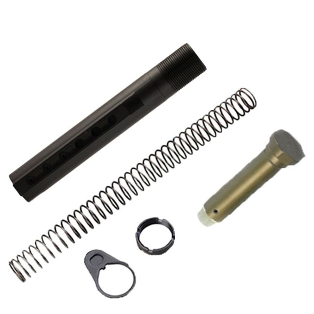 JE Machine Tech DPMS Platform Buffer Tube Combo Kit Buffer Tube/Spring/Black Buffer/Castle Nut/End Plate Mil-Spec Black PS-BTM COMBO - Je Machine Tech