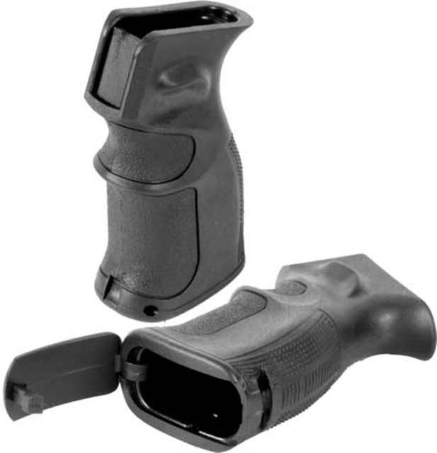 JE Machine Tech AK-47 Ergonomical Operator Pistol Grip w/ Storage Compartment and Single Finger Groove Black - Je Machine Tech