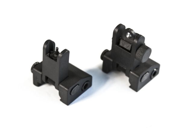 JE Machine Tech AR-15/M4/M16 Flip-Up Polymer Front and Rear Sight Set Black PS-PS7B - Je Machine Tech