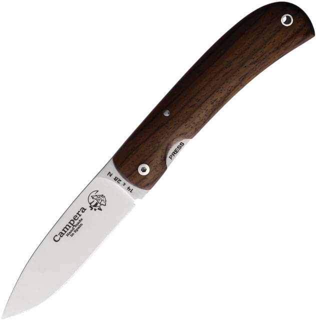 J&V Adventure Knives Campera Folding Knife 4.25in Closed 3.5in Satin 12C27 Sandvik Stainless Steel Blade Cocobolo Wood Handle - J&V Adventure Knives
