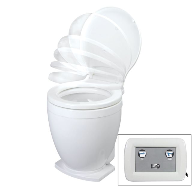 Jabsco Flush Electric 12V Toilet w/Control Panel Lite