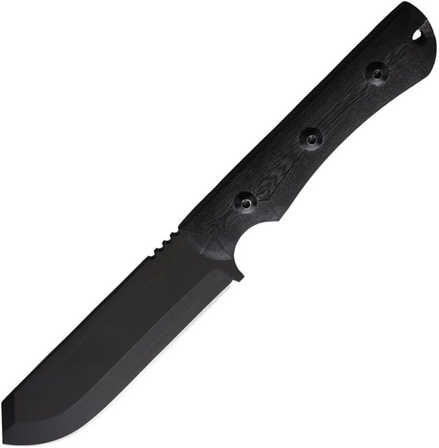 Jason Perry Blade Works Reverse Tanto Camp Knife 10.13in Overall 5in Black Powder Coated 1095HC Steel Blade Black G10 Handle Reverse Tanto Blade Kydex - Jason Perry Blade Works