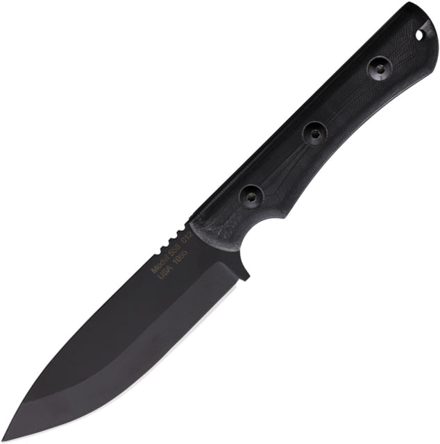 Jason Perry Blade Works Spear Point Fixed Blade Camp Knife 5in Black Stainless Steel Blade Black Handle - Jason Perry Blade Works