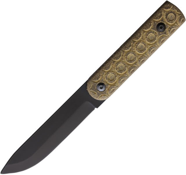 Jason Perry Blade Works Puukko Fixed Blade Knife 9.5in Overall 4.75in Black Powder Coated 1095HC Steel Blade OD Green Micarta Handle - Jason Perry Blade Works