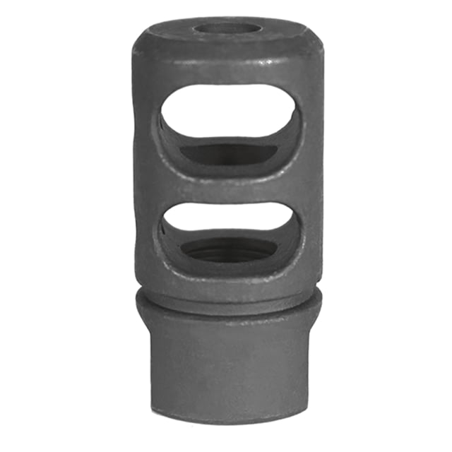 USED JE Machine Tech AR-15/M4 Muzzle Brake 5.56x45mm NATO/.223 1/2x28 Thread 4140 Manganese Phosphate Black PS-MZ6 EDEMO1 Used Condition Fair - Je Machine Tech