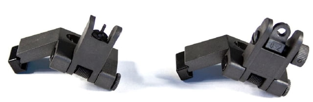 JE Machine Tech AR-15 Offset Iron Sight Set Flip-Up 45 degrees 1 Pair Black - Je Machine Tech