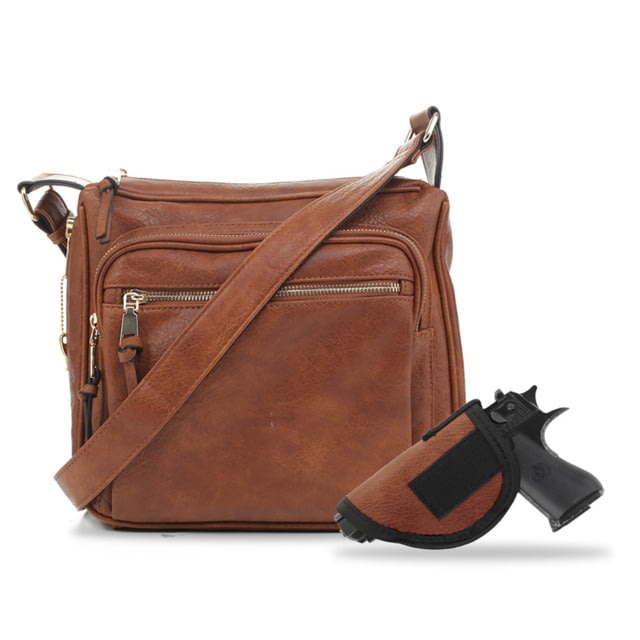 Jessie & James Brooklyn Concealed Carry Lock and Key Crossbody CCW Handbag Tan  TN - Jessie & James