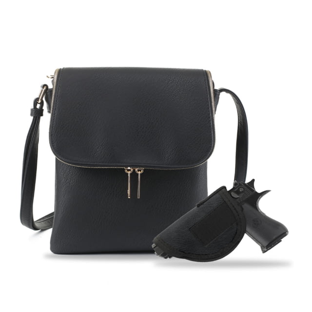 Jessie & James Cheyanne Concealed Carry Crossbody with Lock and Key CCW Handbag Black  BK - Jessie & James