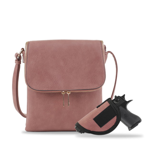 Jessie & James Cheyanne Concealed Carry Crossbody with Lock and Key CCW Handbag Dark Mauve  DMV - Jessie & James
