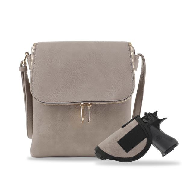 Jessie & James Cheyanne Concealed Carry Crossbody with Lock and Key CCW Handbag Dark Stone  DST - Jessie & James