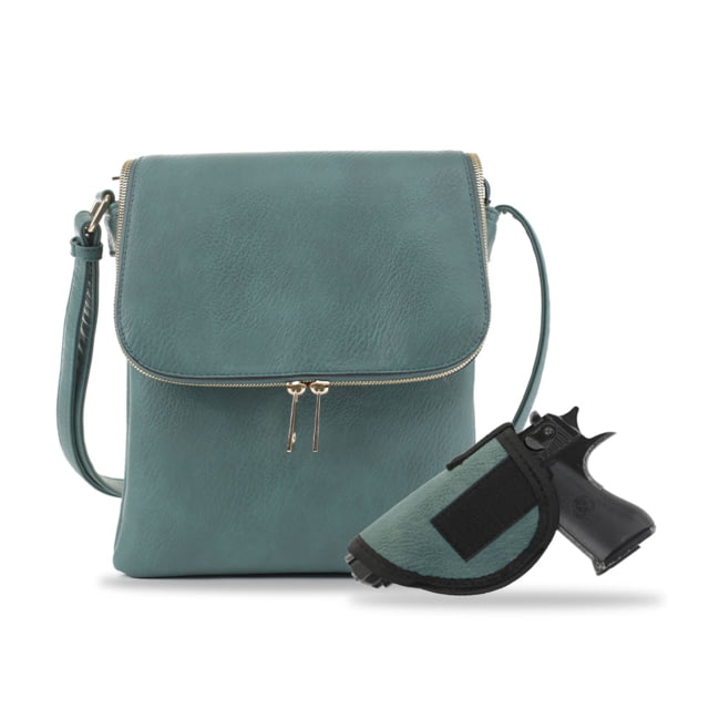 Jessie & James Cheyanne Concealed Carry Crossbody with Lock and Key CCW Handbag Turquoise  TQ - Jessie & James