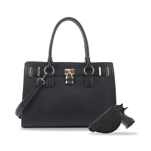 Jessie & James Dina Concealed Carry Lock and Key Satchel CCW Handbag Black  BK - Jessie & James