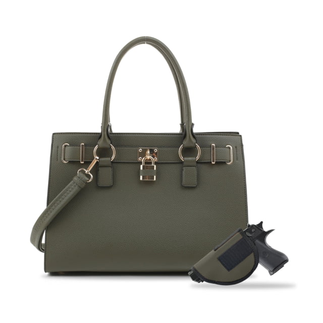 Jessie & James Dina Concealed Carry Lock and Key Satchel CCW Handbag Dark Green  DGN - Jessie & James