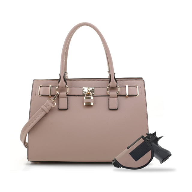 Jessie & James Dina Concealed Carry Lock and Key Satchel CCW Handbag Mauve  MV - Jessie & James