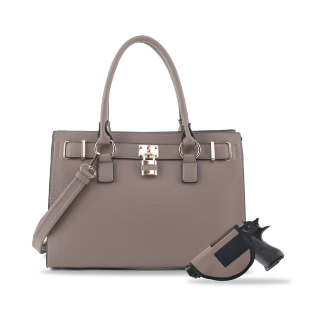 Jessie & James Dina Concealed Carry Lock and Key Satchel CCW Handbag Stone  ST - Jessie & James