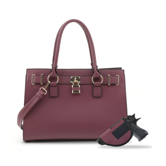 Jessie & James Dina Concealed Carry Lock and Key Satchel CCW Handbag Wine  WN - Jessie & James