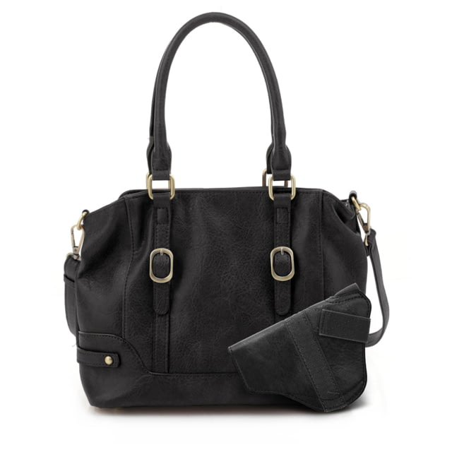 Jessie & James Elena Concealed Carry Lock and Key Satchel CCW Handbag Black  BK - Jessie & James