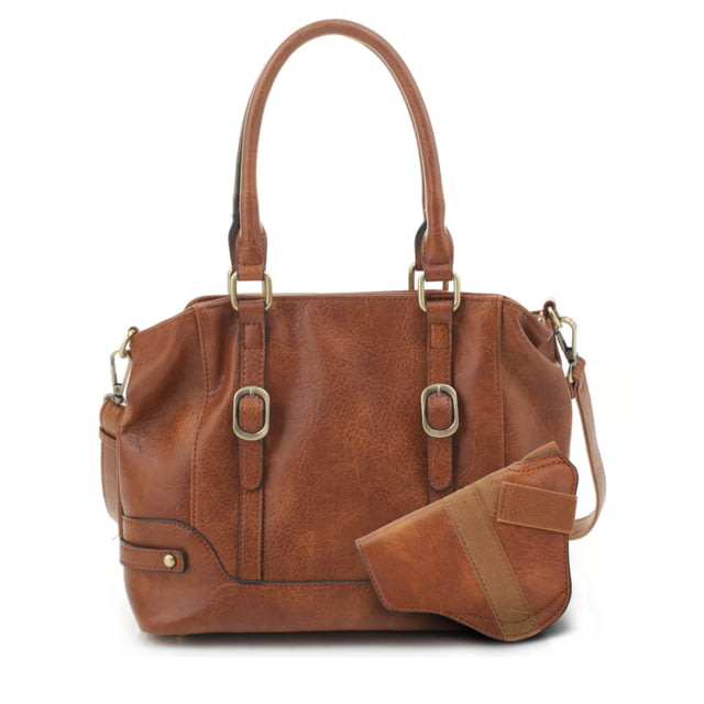 Jessie & James Elena Concealed Carry Lock and Key Satchel CCW Handbag Brown  BR - Jessie & James