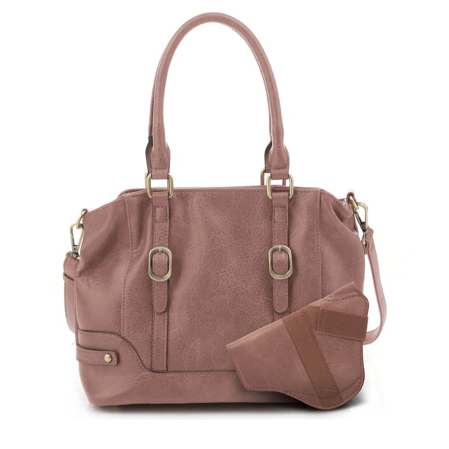 Jessie & James Elena Concealed Carry Lock and Key Satchel CCW Handbag Dark Mauve  DMV - Jessie & James