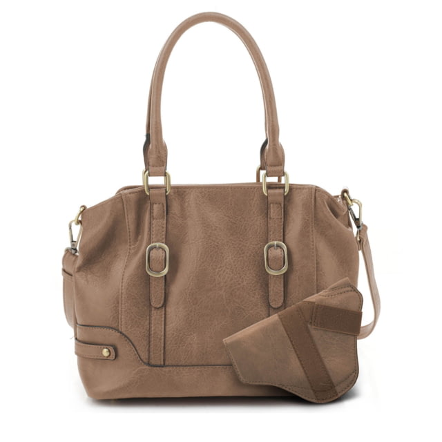 Jessie & James Elena Concealed Carry Lock and Key Satchel CCW Handbag Dark Taupe  DTP - Jessie & James