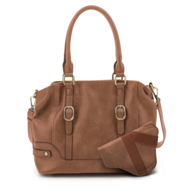 Jessie & James Elena Concealed Carry Lock and Key Satchel CCW Handbag Tan  TN - Jessie & James