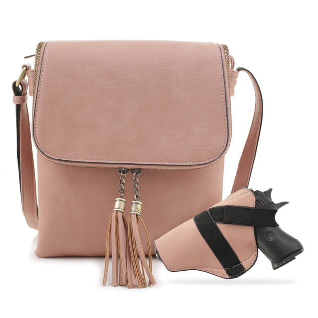 Jessie & James Ella Concealed Carry Lock and Key Crossbody CCW Handbag Mauve  MV - Jessie & James