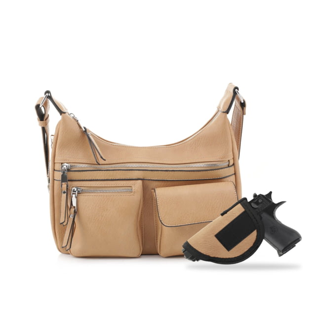 Jessie & James Elle Concealed Carry Hobo Handbag CCW Handbag Beige  BG - Jessie & James