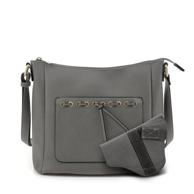 Jessie & James Esther Concealed Carry Lock and Key Crossbody CCW Handbag Dark Grey  DGY - Jessie & James