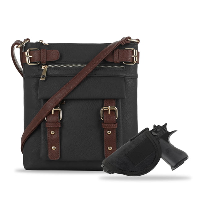Jessie & James Hannah Concealed Carry Lock and Key Crossbody CCW Handbag Black  BK/CF - Jessie & James