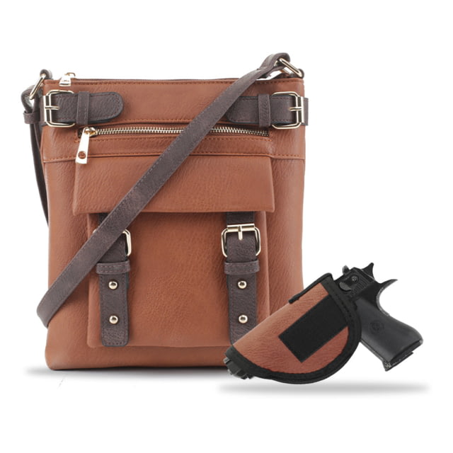Jessie & James Hannah Concealed Carry Lock and Key Crossbody CCW Handbag Cognac  TN/CF - Jessie & James
