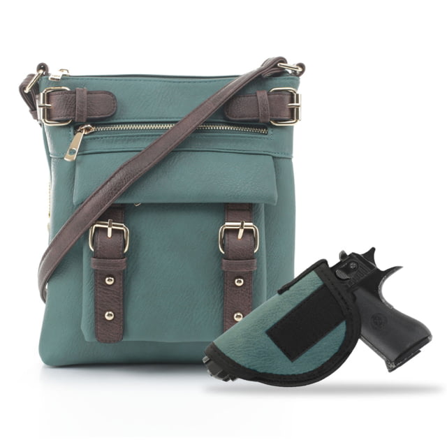 Jessie & James Hannah Concealed Carry Lock and Key Crossbody CCW Handbag Turquoise  TQ/CF - Jessie & James