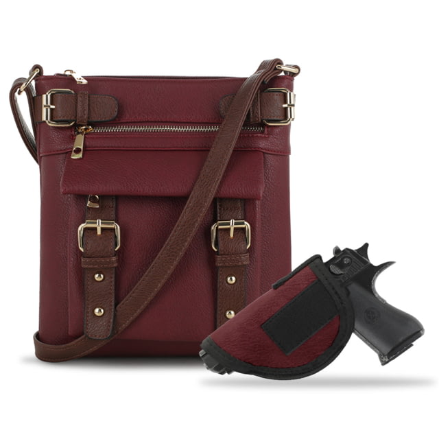 Jessie & James Hannah Concealed Carry Lock and Key Crossbody CCW Handbag Wine  WN/CF - Jessie & James
