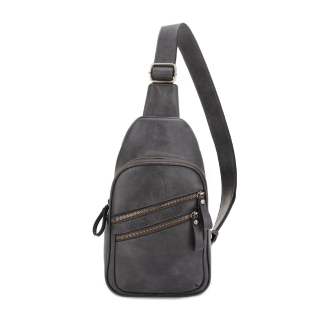 Jessie & James Jeannie Concealed Carry 2 Pocket Sling Bag Dk Grey  DGY - Jessie & James