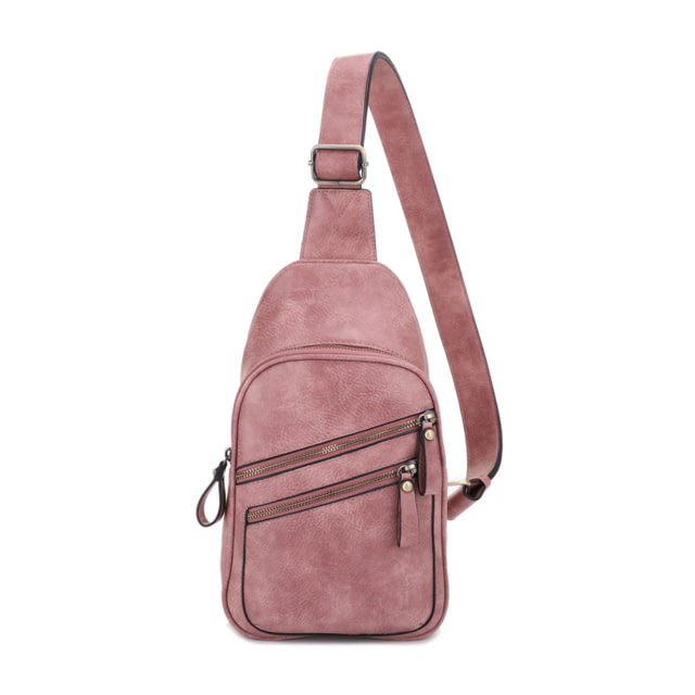 Jessie & James Jeannie Concealed Carry 2 Pocket Sling Bag Mauve  MV - Jessie & James